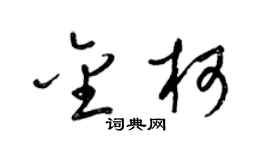 梁锦英金柯草书个性签名怎么写