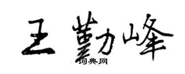 曾庆福王勤峰行书个性签名怎么写