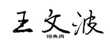 曾庆福王文波行书个性签名怎么写