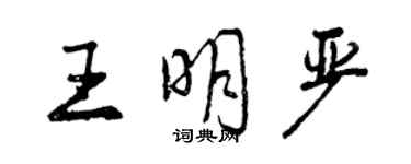 曾庆福王明严行书个性签名怎么写