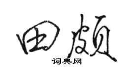 骆恒光田颇行书个性签名怎么写