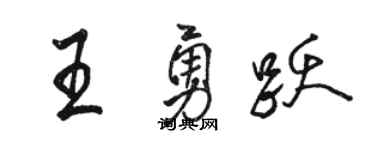 骆恒光王勇跃行书个性签名怎么写