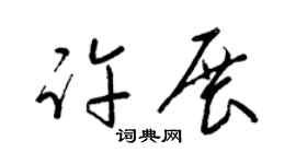 梁锦英许展草书个性签名怎么写