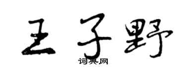 曾庆福王子野行书个性签名怎么写