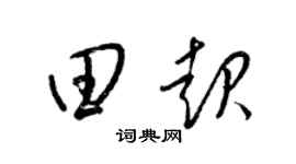 梁锦英田起草书个性签名怎么写