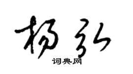 梁锦英杨弘草书个性签名怎么写