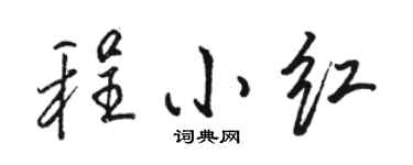 骆恒光程小红行书个性签名怎么写