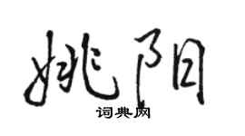 骆恒光姚阳行书个性签名怎么写