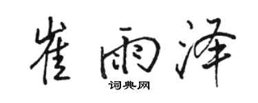 骆恒光崔雨泽行书个性签名怎么写