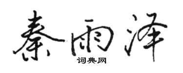 骆恒光秦雨泽行书个性签名怎么写