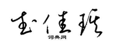 梁锦英武佳琪草书个性签名怎么写