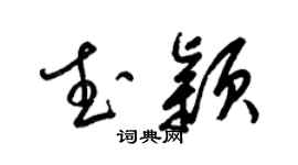 梁锦英武颖草书个性签名怎么写