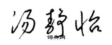 梁锦英汤静怡草书个性签名怎么写