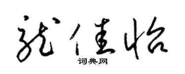 梁锦英龙佳怡草书个性签名怎么写