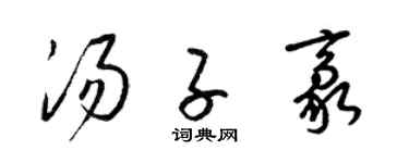 梁锦英汤子豪草书个性签名怎么写