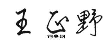 骆恒光王正野行书个性签名怎么写