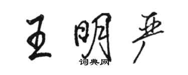 骆恒光王明严行书个性签名怎么写