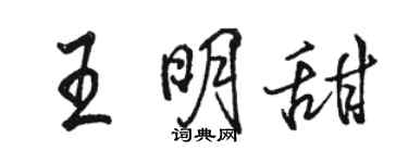 骆恒光王明甜行书个性签名怎么写