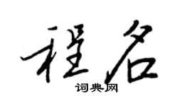 王正良程名行书个性签名怎么写