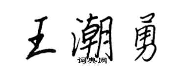 王正良王潮勇行书个性签名怎么写