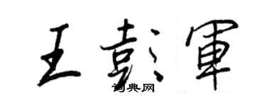 王正良王彭军行书个性签名怎么写