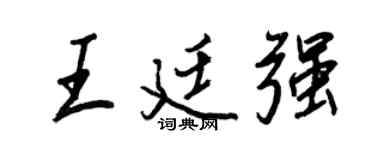 王正良王廷强行书个性签名怎么写