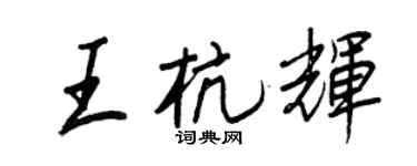 王正良王杭辉行书个性签名怎么写