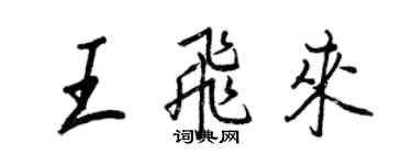 王正良王飞来行书个性签名怎么写