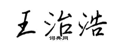 王正良王治浩行书个性签名怎么写