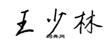 王正良王少林行书个性签名怎么写