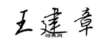 王正良王建章行书个性签名怎么写