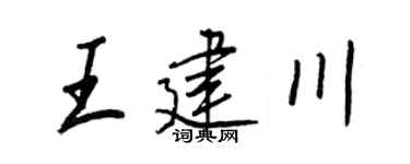 王正良王建川行书个性签名怎么写