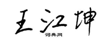 王正良王江坤行书个性签名怎么写