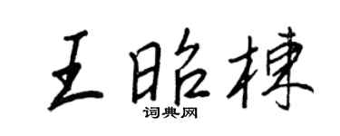 王正良王昭栋行书个性签名怎么写