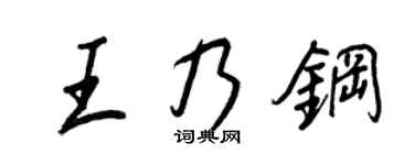 王正良王乃钢行书个性签名怎么写