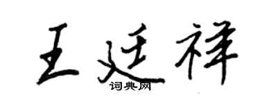 王正良王廷祥行书个性签名怎么写