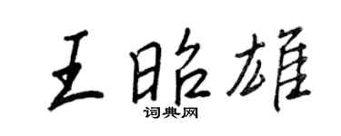 王正良王昭雄行书个性签名怎么写