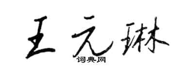 王正良王元琳行书个性签名怎么写