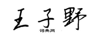 王正良王子野行书个性签名怎么写