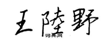 王正良王陆野行书个性签名怎么写