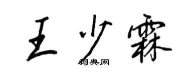 王正良王少霖行书个性签名怎么写