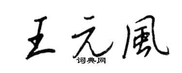 王正良王元风行书个性签名怎么写