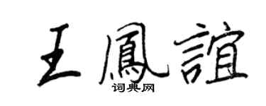 王正良王凤谊行书个性签名怎么写