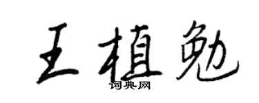 王正良王植勉行书个性签名怎么写