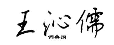 王正良王沁儒行书个性签名怎么写