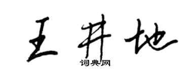 王正良王井地行书个性签名怎么写