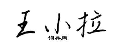 王正良王小拉行书个性签名怎么写