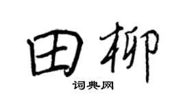 王正良田柳行书个性签名怎么写