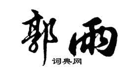 胡问遂郭雨行书个性签名怎么写