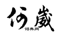 胡问遂何崴行书个性签名怎么写